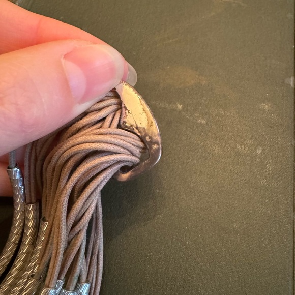 Gillian Julius Taupe and Textured/Hammeres Silver Bracelet - Picture 10 of 10